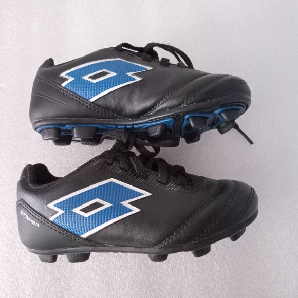 Lotto Kids Striker FG Soccer Baseball Shoes B/W/Blue  Cleats Size 11T - Picture 4 of 6